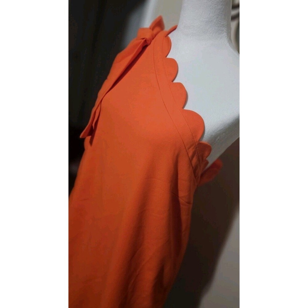 Victoria Beckham for Target Dress Womens Orange XL One Shoulder Scallop Ruffle - Picture 5 of 15